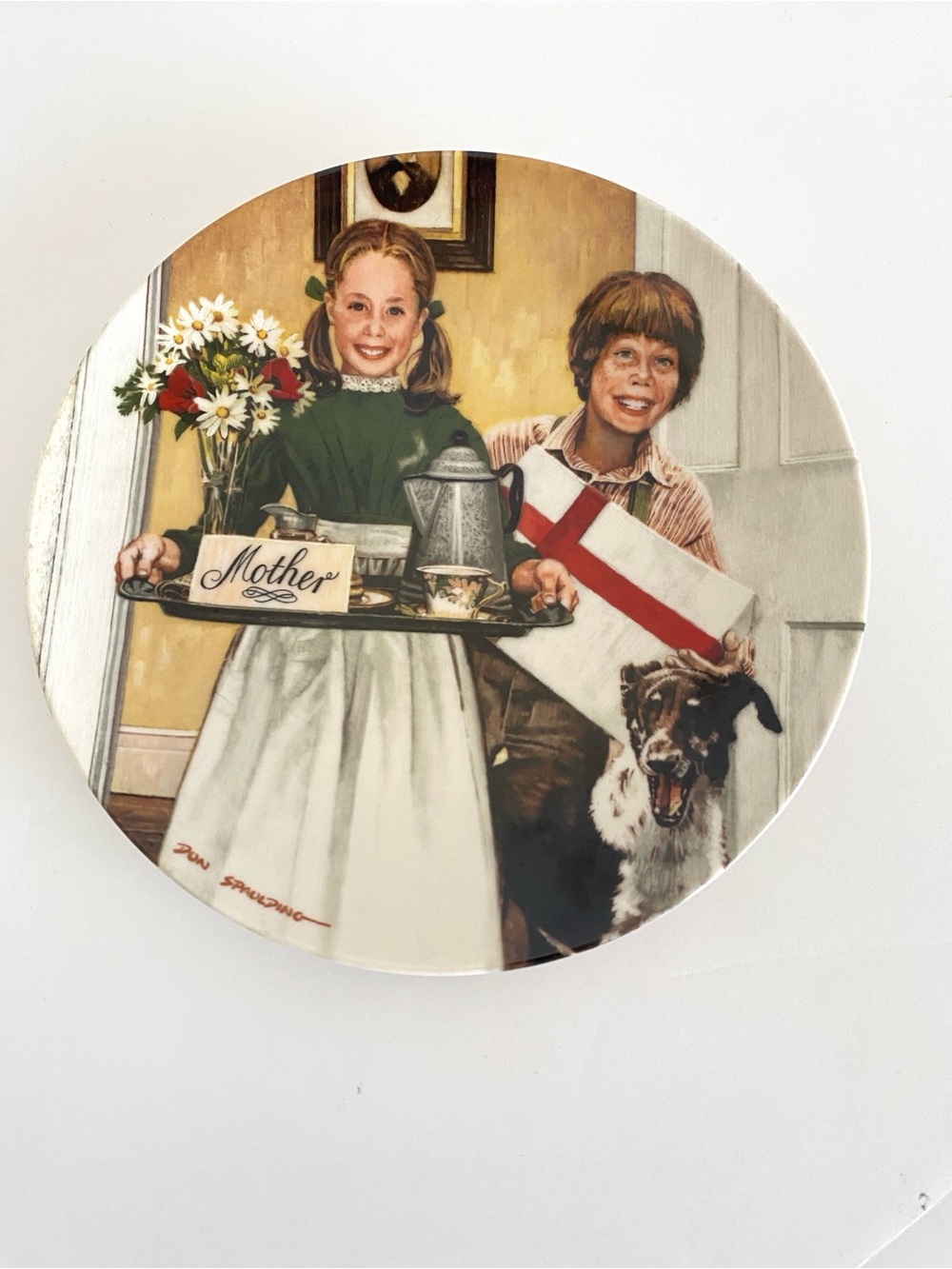 Knowles Mothers Day Porcelain Collector Plate White Cottagecore Americana Gift